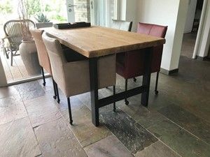 Set van 4 leren kuip eetkamerstoelen - met wieltjes - verschillende kleuren leer - Echt leer, Modern, ontdek de vele Leersoorten en Kleuren bij ShopX