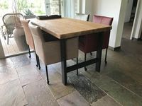 Set van 4 leren kuip eetkamerstoelen - met wieltjes - verschillende kleuren leer - Echt leer, Modern, ontdek de vele Leersoorten en Kleuren bij ShopX
