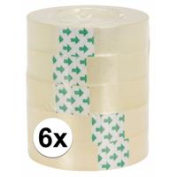 Plakband rol - 6x - voor in plakbandhouder - transparant - 2 cm x 33 m - tape