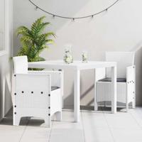 3-delige tuinset met kussens in het wit van poly rattan