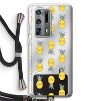 Ananas: Huawei P40 Pro Plus Transparant Hoesje met koord