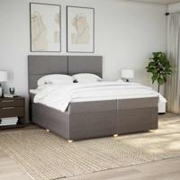 Boxspring met matras stof taupe 200x200 cm