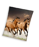 Sweet Home fleeceplaid Paard bruin 150x200cm