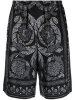 Versace short de sport à imprimé trompe l'œil - Noir