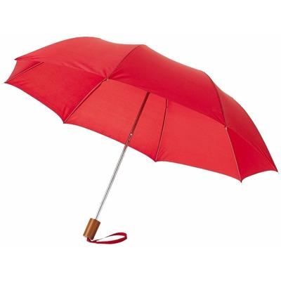 Paraplu Opvouwbaar - 3x - klein - rood - polyester - 35 x D93 cm - compact model