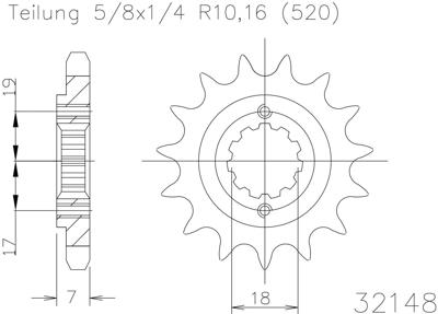ESJOT Sprocket 520 13z standard