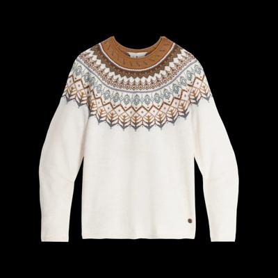 Royal Robbins Westlands Fairisle Crew Trui Dames Chalk Htr Monarch Pt XL