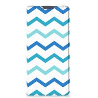 Motorola Edge 30 Pro | Hoesje met Magneet | Zigzag Blauw