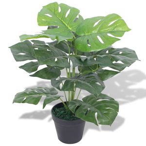 VidaXL Kunstplant met pot monstera 45 cm groen