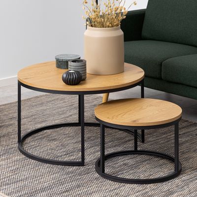 Bendt Salontafel 'Flemming' Set van 2 stuks, Eiken