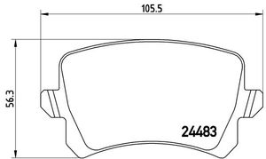 Remmenset, remschijf BREMBO, Remschijftype: Binnen geventileerd, Inbouwplaats: Achteras: , u.a. für VW