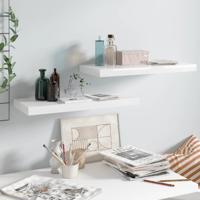 Wandschappen zwevend 2 st 60x23,5x3,8 cm MDF hoogglans wit Wandschappen zwevend 2 st 60x23,5x3,8 cm MDF hoogglans wit