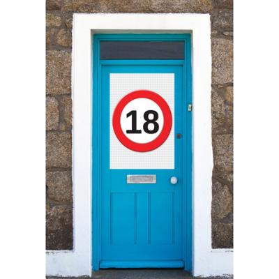 18 jaar verjaardag deur en raam versiering poster - 59 x 84 cm - leeftijd feestartikelen