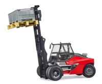 bruder Linde HT160S heftruck met pallet en 3 palletkooien modelvoertuig - thumbnail