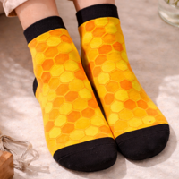 Bee Happy Sokken - Geel/Zwart - Maat 36-40 - Bijendesign