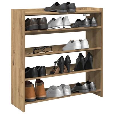 Schoenenrek 80x25x81 cm bewerkt hout artisanaal eikenkleur