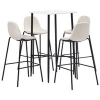 vidaXL 5-delige Barset stof crème - thumbnail