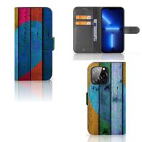 iPhone 13 Pro | Book Style Case | Wood Heart - Cadeau voor je Vriend