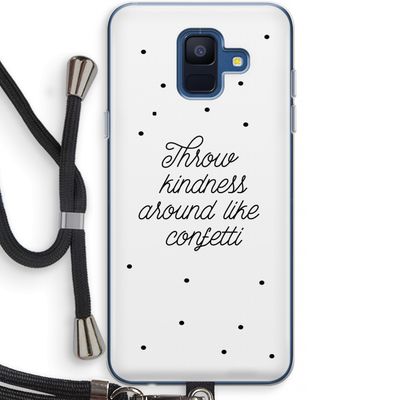 Confetti: Samsung Galaxy A6 (2018) Transparant Hoesje met koord