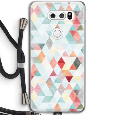 Gekleurde driehoekjes pastel: LG V30 Transparant Hoesje met koord