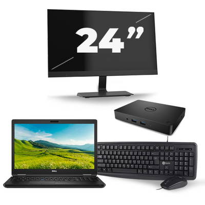Dell Latitude 5580 - Intel Core i5-7e Generatie - 15 inch - 8GB RAM - 256GB SSD - Windows 11 + 1x 24 inch Monitor