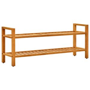 VidaXL Schoenenrek met 2 schappen 100x27x40 cm massief eikenhout