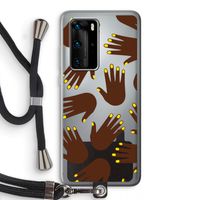 Hands dark: Huawei P40 Pro Transparant Hoesje met koord