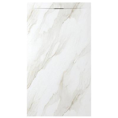 Zenon Essenza Minimal douchevloer - 160x90cm - antislip - antibacterieel - mineraalmarmer - rechthoek - Marble gold (wit) 400000000000044796