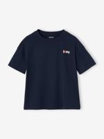 Effen Basics meisjesshirt met korte mouwen marineblauw