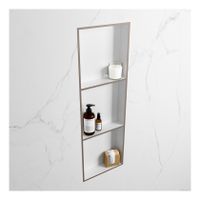 Wandnis Solid Surface Easy | In- en opbouw | 30x90x8 cm | 3 vakken | Smoke/Talc