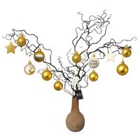 Bellatio Design Kerst decoratie tak - 3 stelen - 87 cm - Kerstversiering kunsttakken Bellatio Design Kerst decoratie tak - 3 stelen - 87 cm - Kerstversiering kunsttakken