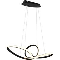 LED Hanglamp - Trion Sonso - 28W - Warm Wit 3000K - Dimbaar - Rond - Mat Zwart - Aluminium - thumbnail