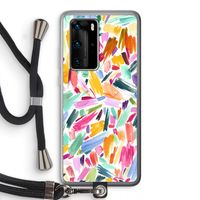 Watercolor Brushstrokes: Huawei P40 Pro Transparant Hoesje met koord