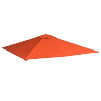 Outsunny partytentdak, vervangend dak voor partytent, partytentafdekking, polyester bescherming tegen de zon, oranje, 3 x 3 m