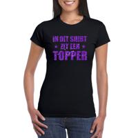 Toppers in concert - In dit shirt zit een Topper in paarse glitters t-shirt dames zwart