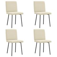 Eetkamerstoelen 4 st kunstleer crèmekleurig