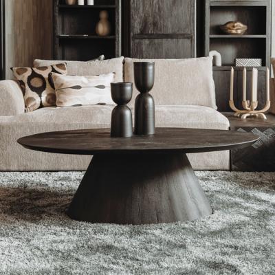 Tower Living Ovale Salontafel 'Premana' Mangohout, 135 x 75cm, kleur Zwart Tower Living Ovale Salontafel 'Premana' Mangohout, 135 x 75cm, kleur Zwart