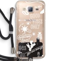 Good vibes: Samsung Galaxy J3 (2016) Transparant Hoesje met koord