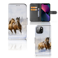 iPhone 13 Mini Telefoonhoesje met Pasjes Paarden