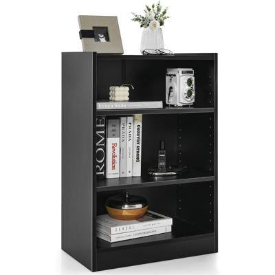Boekenkast Staand Rek met 3 Vakken Multifunctioneel Opbergrek met Verstelbare Planken en Anti-kantelbeveiliging 30 x 50 x 75 cm Zwart