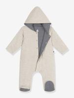Gewatteerde babypakje met capuchon van katoen PETIT BATEAU ecru Gewatteerde babypakje met capuchon van katoen PETIT BATEAU ecru