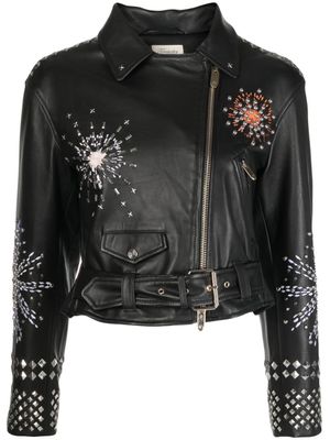 Temperley London veste de moto à fermeture zippée - Noir