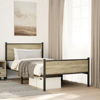 Bedframe zonder matras metaal sonoma eikenkleurig 100x200 cm