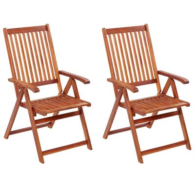 Tuinstoelen inklapbaar 2 st massief acaciahout bruin