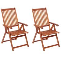 Tuinstoelen inklapbaar 2 st massief acaciahout bruin