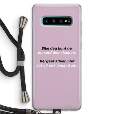 gij zijt ook iemand: Samsung Galaxy S10 Plus Transparant Hoesje met koord