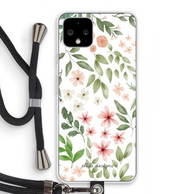 Botanical sweet flower heaven: Pixel 4 Transparant Hoesje met koord