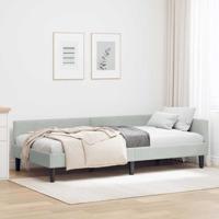 Hoekbedframe Lichtgrijs 100 x 200 cm Velvet en Engineered hout