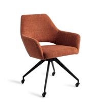 Jesper Home Eetkamerstoel 'Yanai' Glide Black, kleur Tuscan Terra