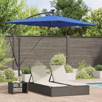 Cantilever Banana Parasol met slot Blauw 294 x 200 x 254 cm
